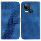 For Tecno Spark 10 5G 7-shaped Embossed Leather Phone Case(Blue) - 1