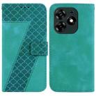 For Tecno Spark 10 Pro 7-shaped Embossed Leather Phone Case(Green) - 1