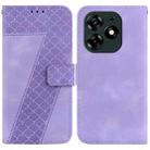 For Tecno Spark 10 Pro 7-shaped Embossed Leather Phone Case(Purple) - 1