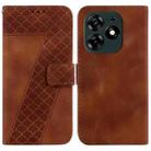 For Tecno Spark 10 Pro 7-shaped Embossed Leather Phone Case(Brown) - 1