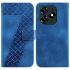 For Tecno Spark 10 Pro 7-shaped Embossed Leather Phone Case(Blue) - 1