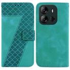 For Tecno Spark Go 2023/Pop 7 Pro 7-shaped Embossed Leather Phone Case(Green) - 1