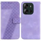 For Tecno Spark Go 2023/Pop 7 Pro 7-shaped Embossed Leather Phone Case(Purple) - 1