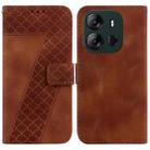 For Tecno Spark Go 2023/Pop 7 Pro 7-shaped Embossed Leather Phone Case(Brown) - 1