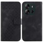 For Tecno Spark Go 2023/Pop 7 Pro 7-shaped Embossed Leather Phone Case(Black) - 1