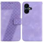 For Tecno Pova Neo 3 7-shaped Embossed Leather Phone Case(Purple) - 1