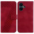 For Tecno Pova Neo 3 7-shaped Embossed Leather Phone Case(Red) - 1