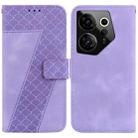 For Tecno Camon 20 Premier 5G 7-shaped Embossed Leather Phone Case(Purple) - 1