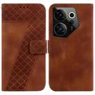 For Tecno Camon 20 Premier 5G 7-shaped Embossed Leather Phone Case(Brown) - 1