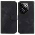 For Tecno Camon 20 Premier 5G 7-shaped Embossed Leather Phone Case(Black) - 1