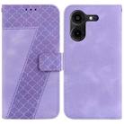 For Tecno Pova 5 Pro 7-shaped Embossed Leather Phone Case(Purple) - 1