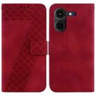 For Tecno Pova 5 Pro 7-shaped Embossed Leather Phone Case(Red) - 1