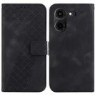 For Tecno Pova 5 Pro 7-shaped Embossed Leather Phone Case(Black) - 1