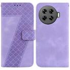 For Tecno Spark 20 Pro+ 4G 7-shaped Embossed Leather Phone Case(Purple) - 1