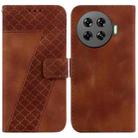 For Tecno Spark 20 Pro+ 4G 7-shaped Embossed Leather Phone Case(Brown) - 1