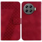 For Tecno Spark 20 Pro+ 4G Seven-shaped Embossed Leather Phone Case(Red) - 1