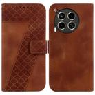 For Tecno Camon 30 4G / 5G / CL6 / CL7 Seven-shaped Embossed Leather Phone Case(Brown) - 1