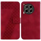 For Tecno Camon 30 4G / 5G / CL6 / CL7 Seven-shaped Embossed Leather Phone Case(Red) - 1