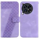 For Tecno Camon 30 Premier 5G Seven-shaped Embossed Leather Phone Case(Purple) - 1