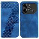For Tecno Pova 6 5G / 6 Pro 5G Seven-shaped Embossed Leather Phone Case(Blue) - 1