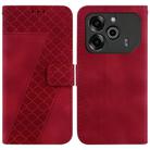 For Tecno Pova 6 5G / 6 Pro 5G Seven-shaped Embossed Leather Phone Case(Red) - 1