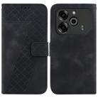 For Tecno Pova 6 5G / 6 Pro 5G Seven-shaped Embossed Leather Phone Case(Black) - 1
