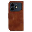 For Tecno Pova 6 Neo Seven-shaped Embossed Leather Phone Case(Brown) - 3