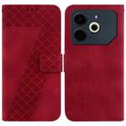 For Tecno Pova 6 Neo Seven-shaped Embossed Leather Phone Case(Red) - 1