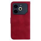 For Tecno Pova 6 Neo Seven-shaped Embossed Leather Phone Case(Red) - 3