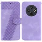 For Tecno Spark 30C Seven-shaped Embossed Leather Phone Case(Purple) - 1
