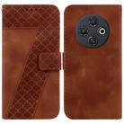For Tecno Spark 30C Seven-shaped Embossed Leather Phone Case(Brown) - 1