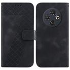 For Tecno Spark 30C Seven-shaped Embossed Leather Phone Case(Black) - 1