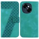 For Tecno Spark Go 1 / Pop 9 Pro Seven-shaped Embossed Leather Phone Case(Green) - 1