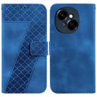 For Tecno Spark Go 1 / Pop 9 Pro Seven-shaped Embossed Leather Phone Case(Blue) - 1