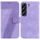 For Tecno Camon 40 Seven-shaped Embossed Leather Phone Case(Purple) - 1