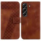 For Tecno Camon 40 Seven-shaped Embossed Leather Phone Case(Brown) - 1