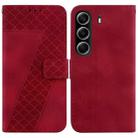For Tecno Camon 40 Seven-shaped Embossed Leather Phone Case(Red) - 1