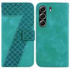 For Tecno Camon 40 Pro 4G Seven-shaped Embossed Leather Phone Case(Green) - 1