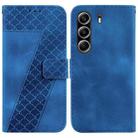 For Tecno Camon 40 Pro 4G Seven-shaped Embossed Leather Phone Case(Blue) - 1