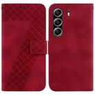 For Tecno Camon 40 Pro 4G Seven-shaped Embossed Leather Phone Case(Red) - 1