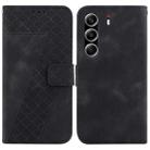 For Tecno Camon 40 Pro 4G Seven-shaped Embossed Leather Phone Case(Black) - 1