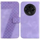 For Tecno Spark 30 4G Seven-shaped Embossed Leather Phone Case(Purple) - 1