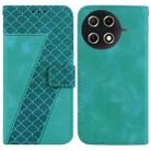 For Tecno Camon 30S / Camon 30S Pro Seven-shaped Embossed Leather Phone Case(Green) - 1