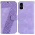 For Tecno Pop 10 / Spark Go 2 4G Seven-shaped Embossed Leather Phone Case(Purple) - 1