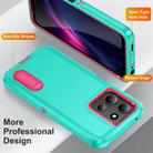 For Motorola Moto G 5G 2025 Rugged PC + Silicone Phone Case with Holder(Light Green+Rose Red) - 3
