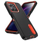 For Motorola Moto G 5G 2025 Rugged PC + Silicone Phone Case with Holder(Black+Orange) - 2