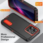 For Motorola Moto G 5G 2025 Rugged PC + Silicone Phone Case with Holder(Black+Orange) - 3