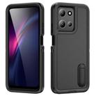 For Motorola Moto G 5G 2025 Rugged PC + Silicone Phone Case with Holder(Black) - 1