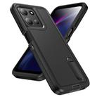 For Motorola Moto G 5G 2025 Rugged PC + Silicone Phone Case with Holder(Black) - 2