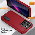 For Motorola Moto G 5G 2025 Rugged PC + Silicone Phone Case with Holder(Red+Black) - 3